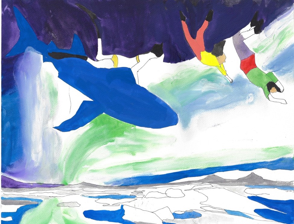 12” x 16”. Dive